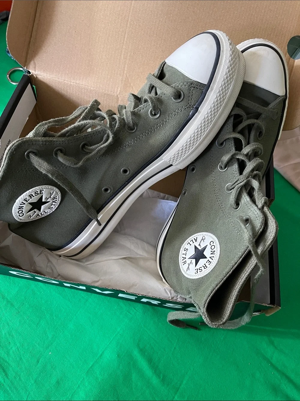 Converse Kids High Top Sneakers - Olive